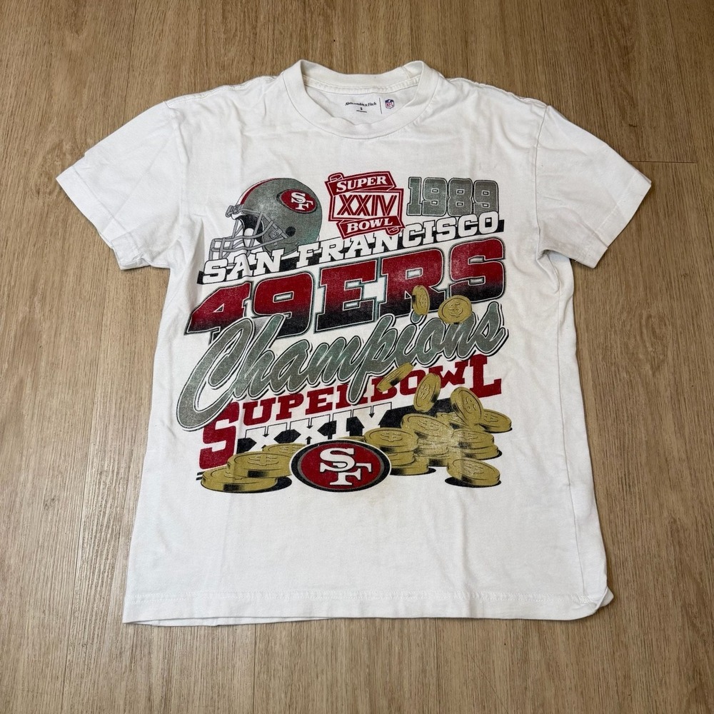 Abercrombie & Fitch NFL San Francisco 49ers Super Bowl XXIV 1989 T-Shirt Mens S